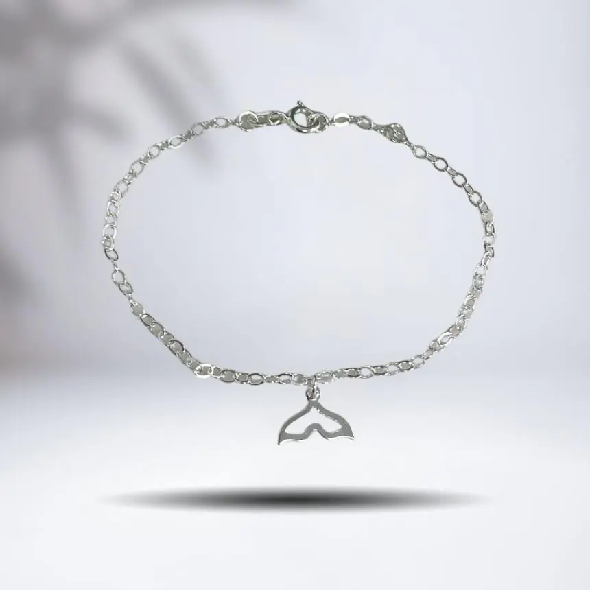 Pulseira elos pingente cauda vazada