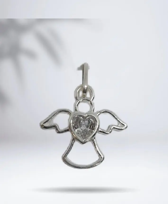 Pingente de Anjo Coração Zirconia