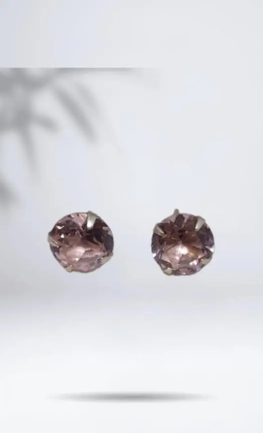 Brinco Redondo Zirconia Color Rose 8mm