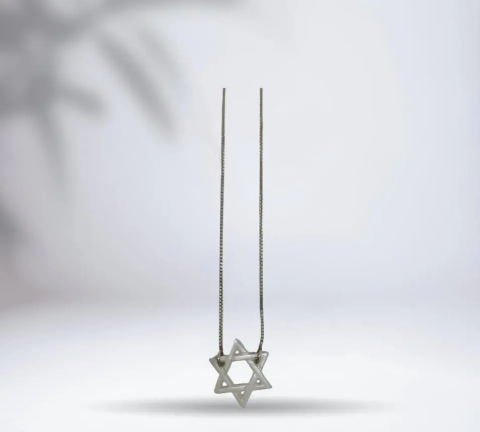 Colar Estrela de Davi Madrepérola