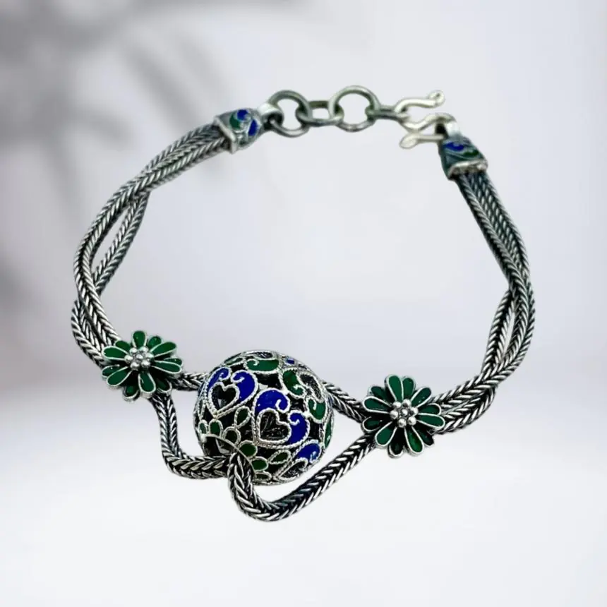 Pulseira Balinesa  Aplicação Cloizonet