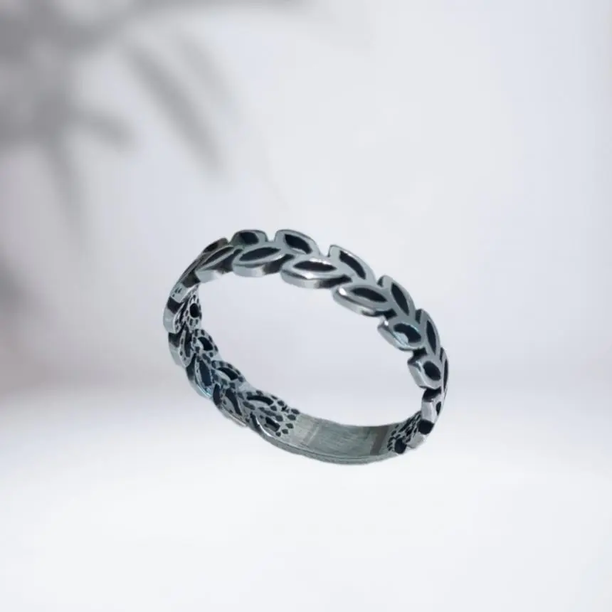Anel Bali Aliança Mini Folhas