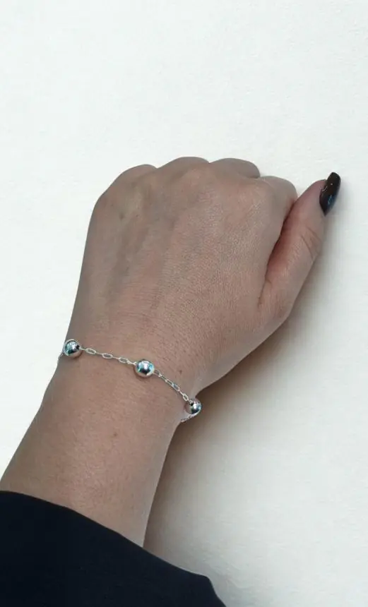 Pulseira 5 bolas em prata 925
