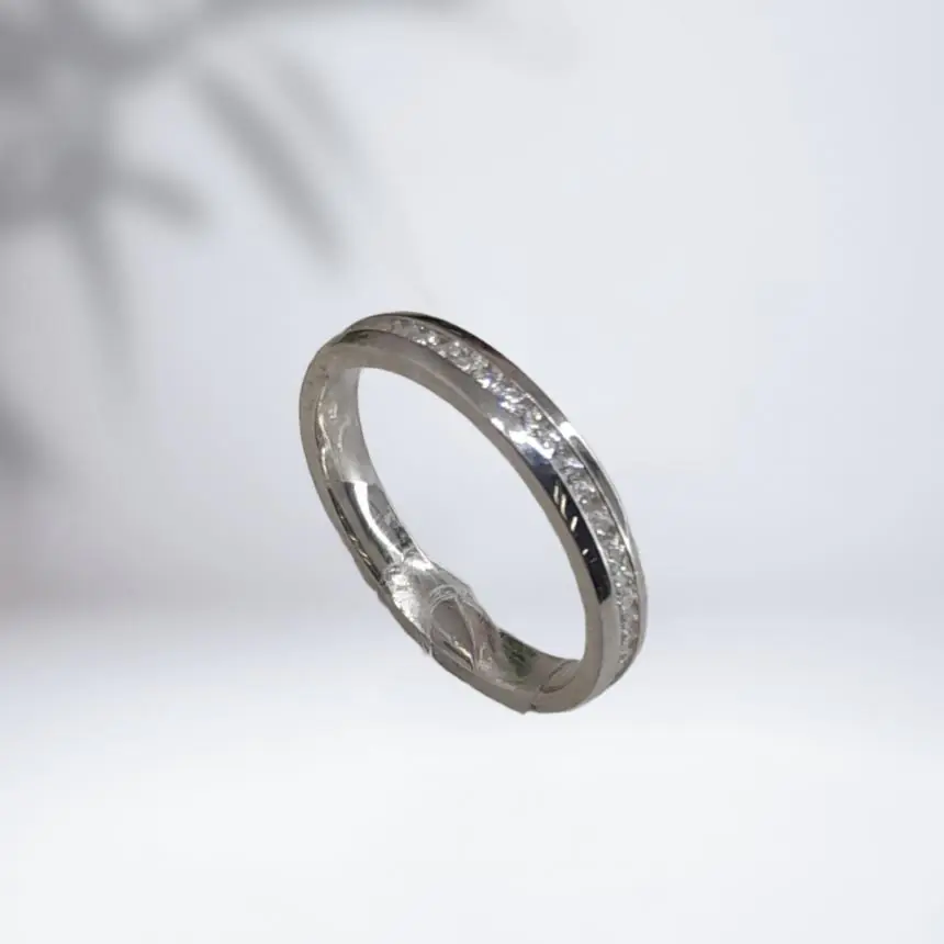 Aliança abaulada zirconias 3mm