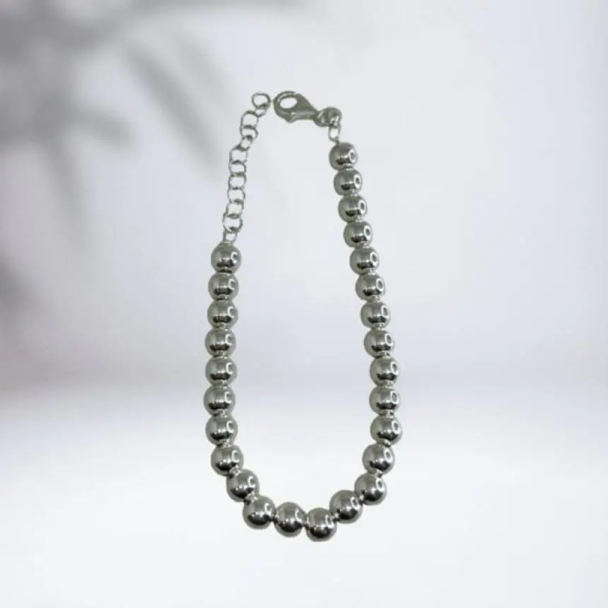 Pulseira bolas oca prata 925