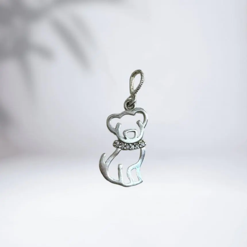 Pingente cachorro coleira zirconia