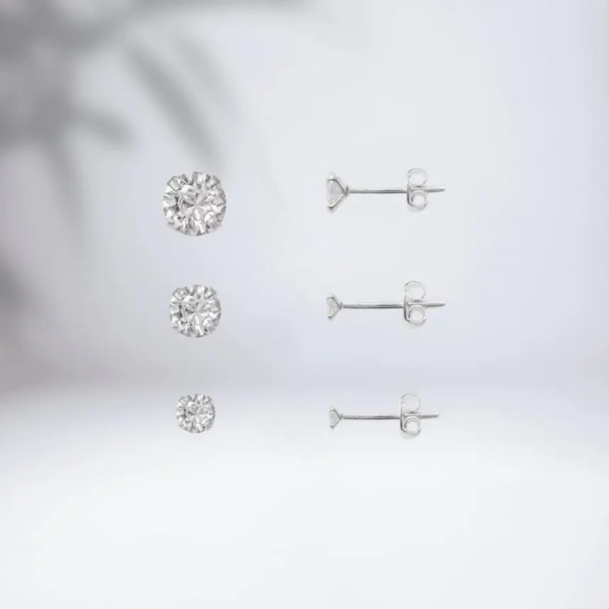 Trio brinco redondo zirconia