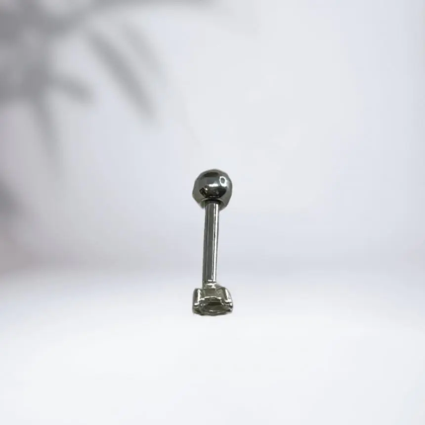 Piercing reto ponto luz retangular