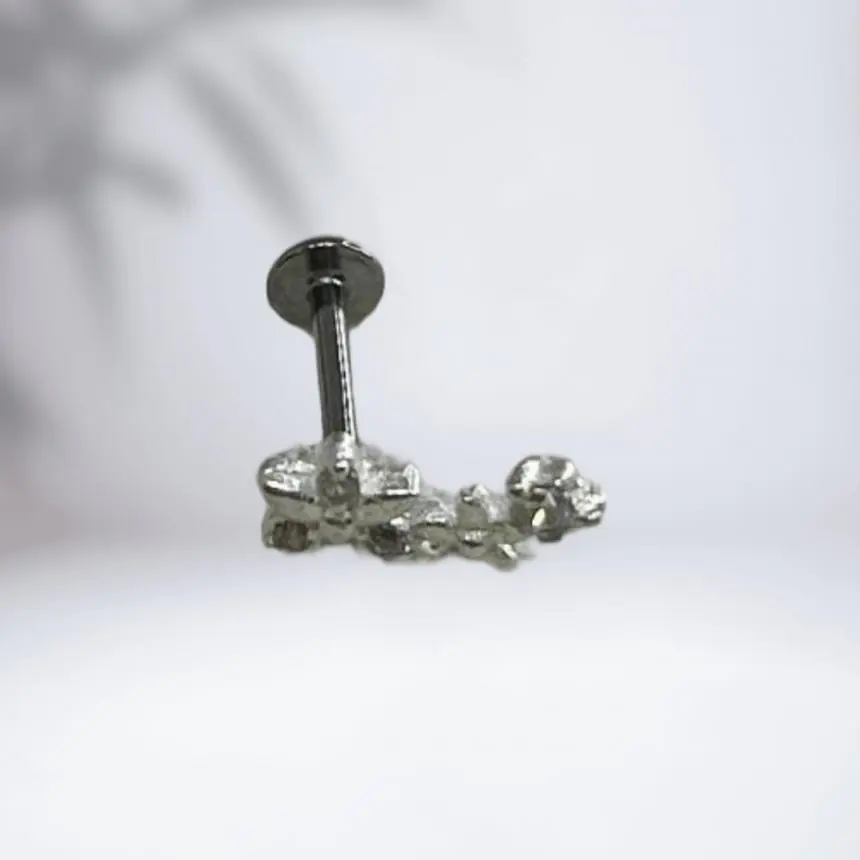 Piercing flor tripla zirconia