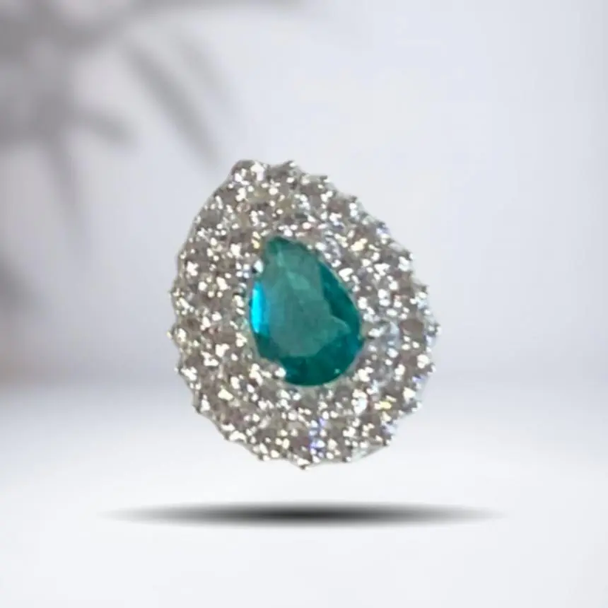 Pingente zircônia gota verde