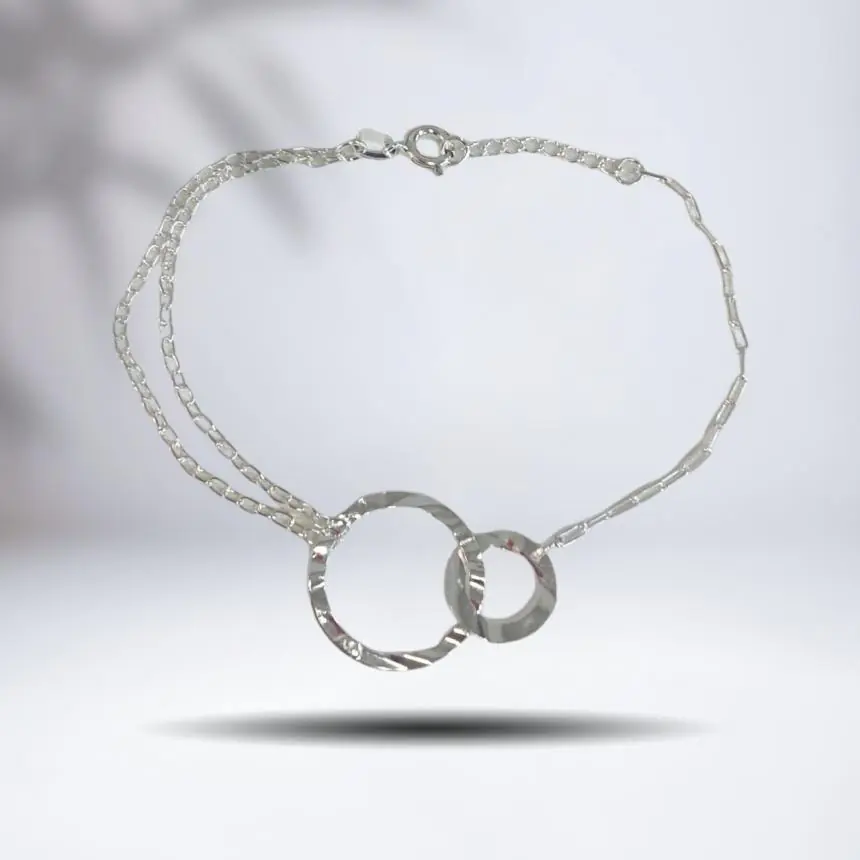Pulseira 2 elos martelados vazados