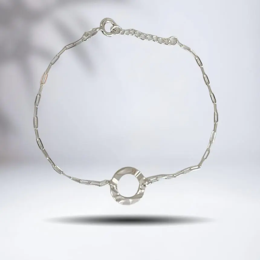 Pulseira elo martelado vazado