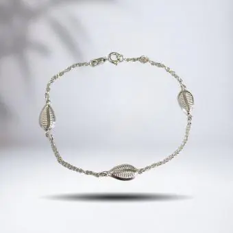 Pulseira elos três conchas - Código 1123
