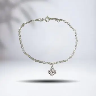 Pulseira elos flor lisa - Código 1126