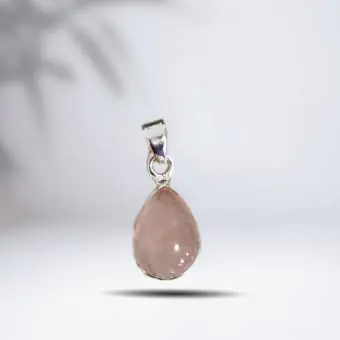 Pingente Gota Quartzo Rosa - Código 1242