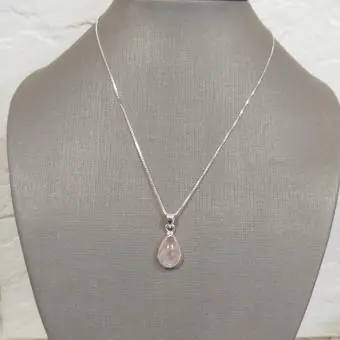 Pingente Gota Quartzo Rosa