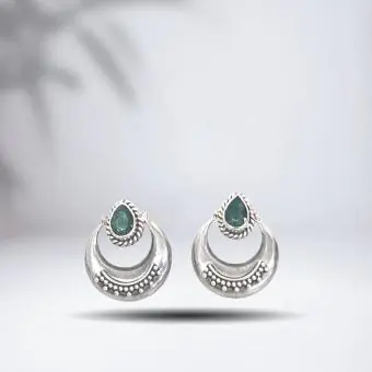 BRINCO ESMERALDA GOTA BOHO - Código 1254