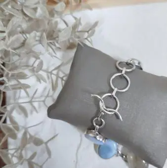 PULSEIRA PEDRA LARIMAR E CRISTAL RUTILADO