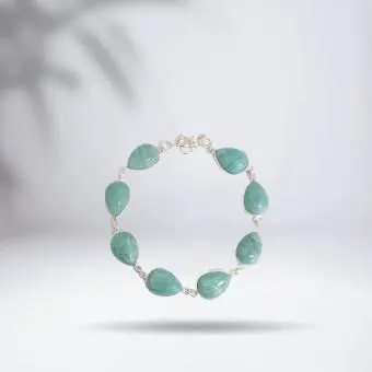 PULSEIRA GOTAS PEDRA AMAZONITA - Código 1303