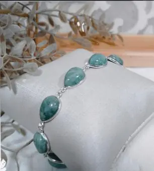 PULSEIRA GOTAS PEDRA AMAZONITA