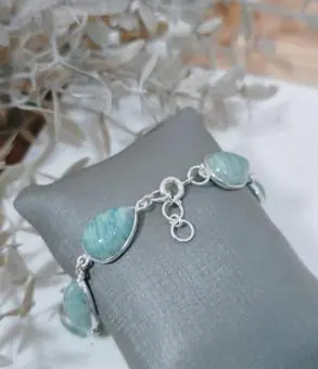 PULSEIRA GOTAS PEDRA AMAZONITA