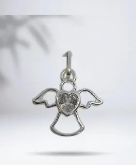Pingente de Anjo Coração Zirconia - Código 1380