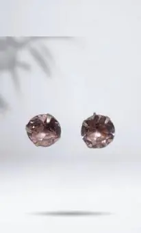 Brinco Redondo Zirconia Color Rose 8mm - Código 1393