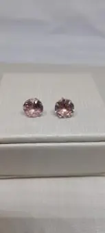 Brinco Redondo Zirconia Color Rose 8mm