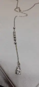 Colar Gravatinha Cristais e Coração Prata