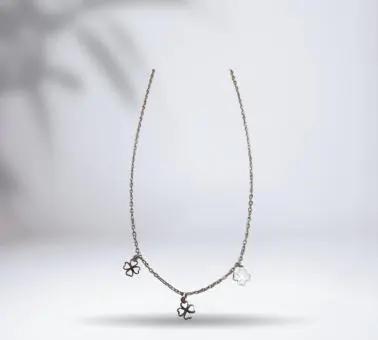Choker de Trevos Vazados Prata Lisa - Código 1407