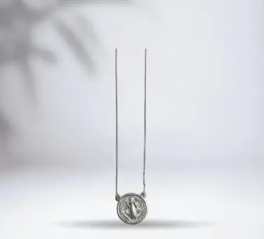 Colar Medalha São Bento com extensor - Código 1410