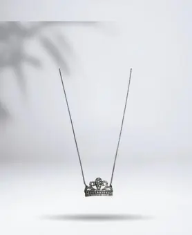 Corrente com Pingente Coroa em zirconia  (semi joia)