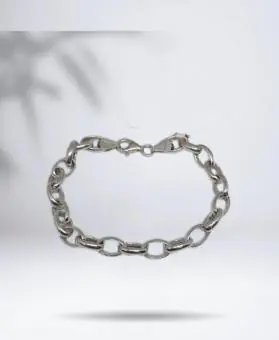 Pulseira Elos Ovalados G Prata 925 - Código 1425