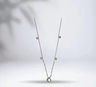 Colar Madrepérola com Zircônia Prata925 - Código 1429