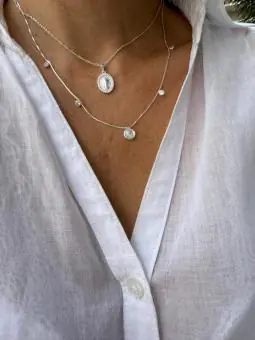 Colar Madrepérola com Zircônia Prata925