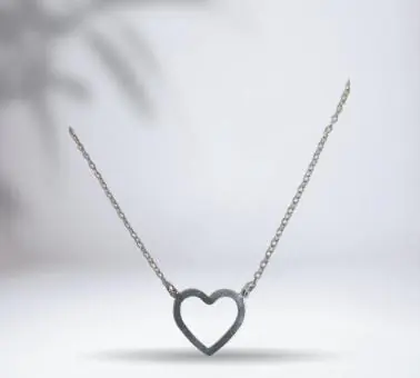 Choker Coração G Central Vazado - Código 1434