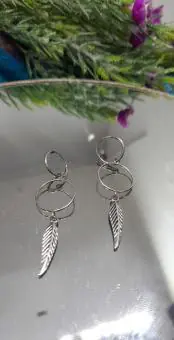 Brinco Argola Pena Prata Bali