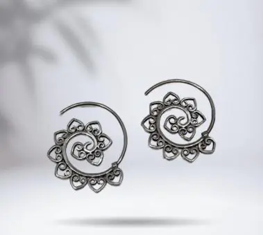 Brinco Argola Espiral Bali M - Código 1454