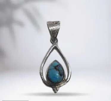 Pingente Gota Turquesa Delicado - Código 1471