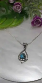 Pingente Gota Turquesa Delicado