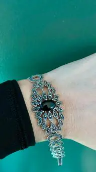 Pulseira Marcassita e pedra Onix