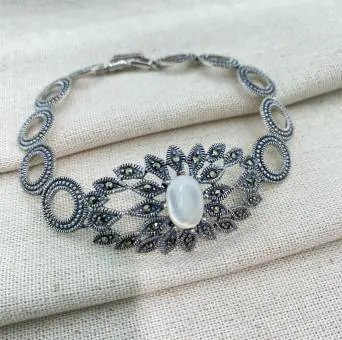 Pulseira Madreperola Larga Circulos Vazados