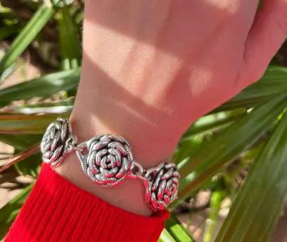Pulseira Flor Eletroformação G