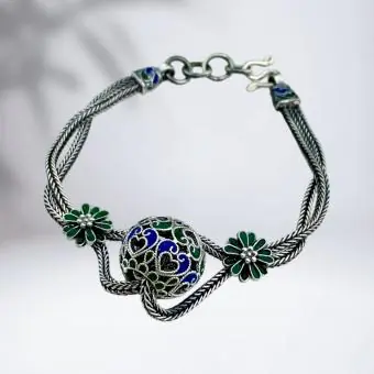 Pulseira Balinesa  Aplicação Cloizonet - Código 1511