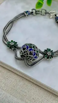 Pulseira Balinesa  Aplicação Cloizonet
