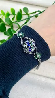 Pulseira Balinesa  Aplicação Cloizonet