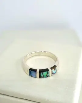 Anel Aliança Pedra Abalone