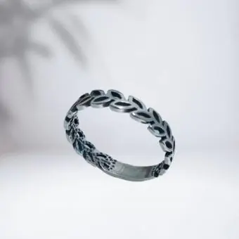 Anel Bali Aliança Mini Folhas
