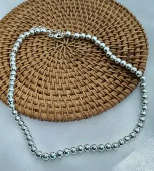 Colar Bolas Prata oca 6mm