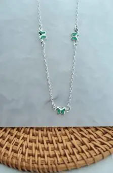 Colar Mini Borboleta Verde